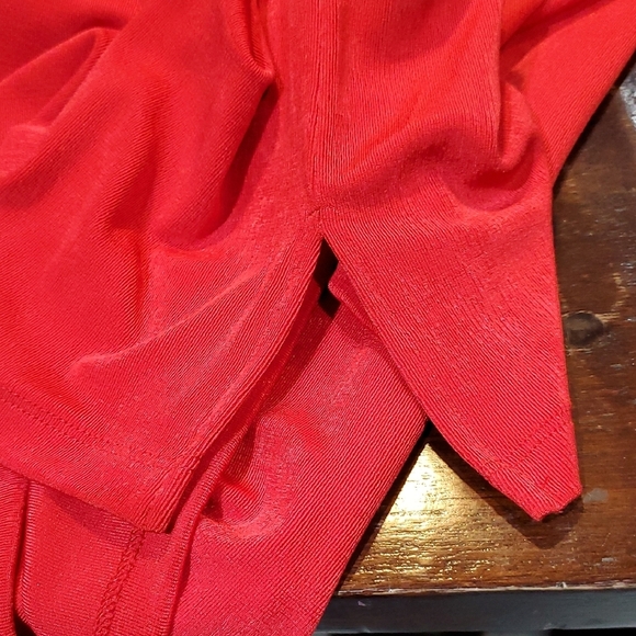 Chico's Red Cut Out Short Sleeve Blouse - Picture 6 of 6